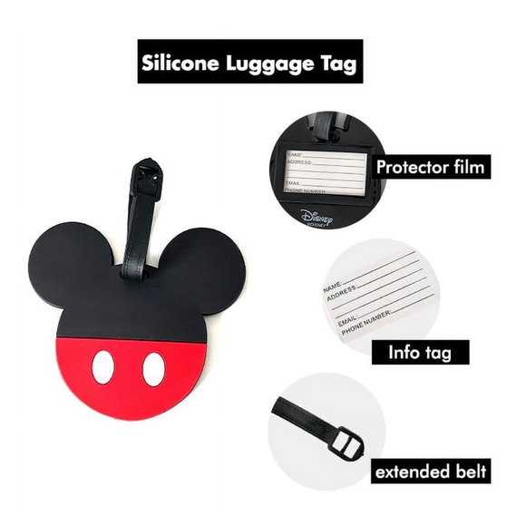 Disney Mickey & Minnie Mouse Luggage Tags Set of 2 - Picture 9 of 13